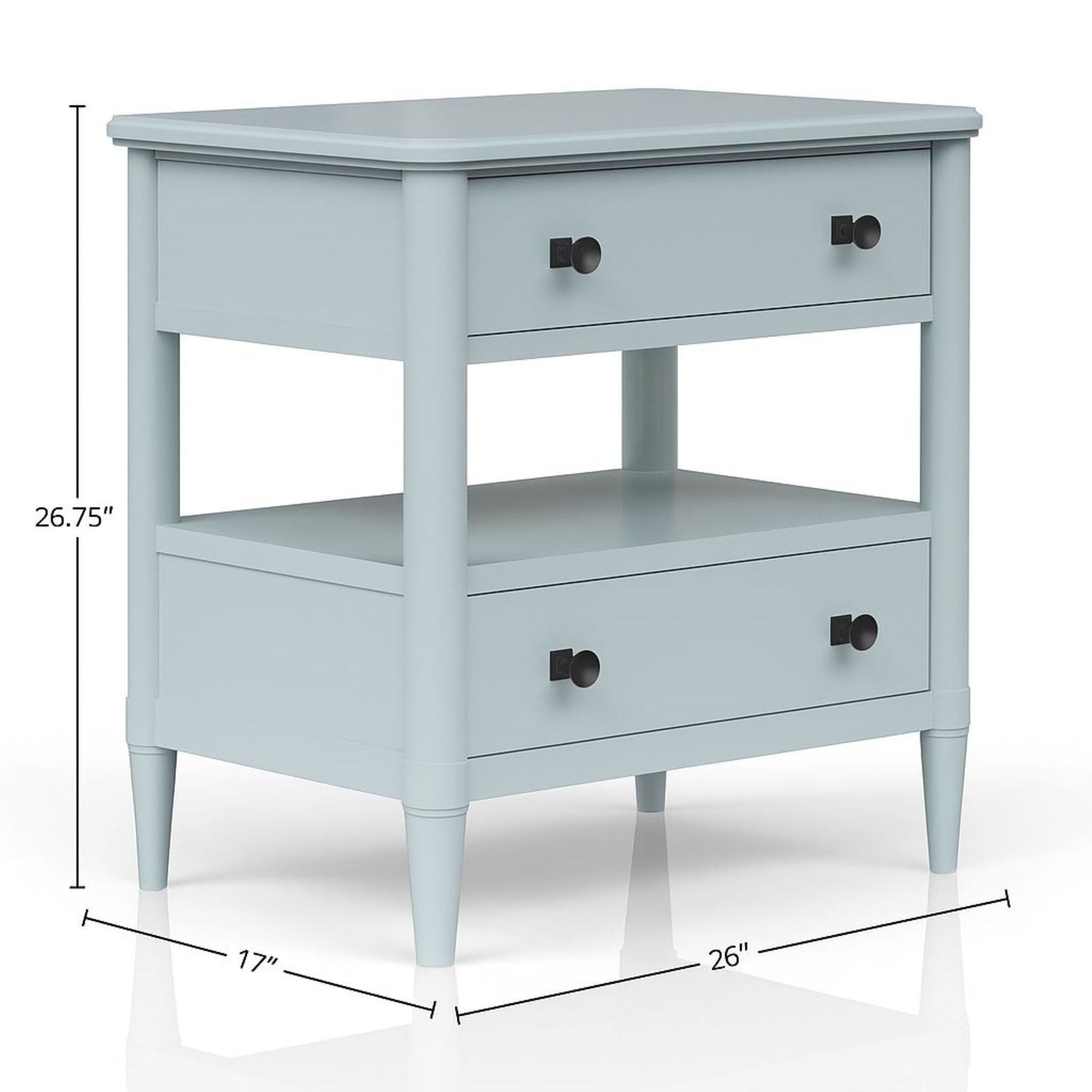 Open Nightstand With 2 Drawers - The Sleep Loft - Online Mattress Showroom NYC