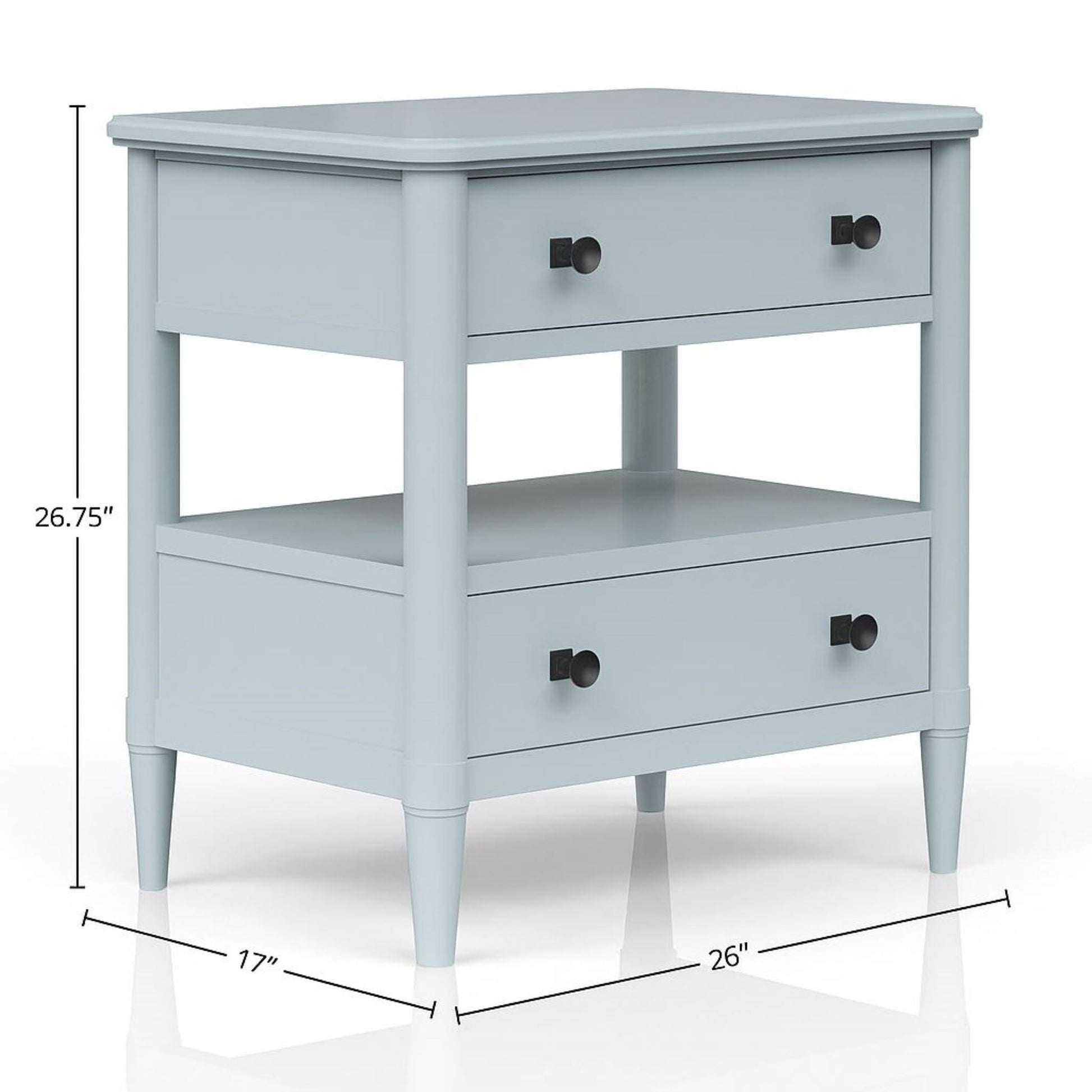 Open Nightstand With 2 Drawers - The Sleep Loft - Online Mattress Showroom NYC