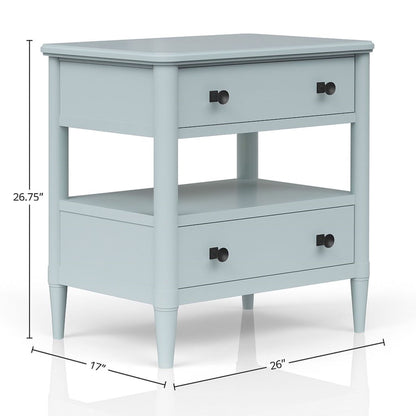 Open Nightstand With 2 Drawers - The Sleep Loft - Online Mattress Showroom NYC