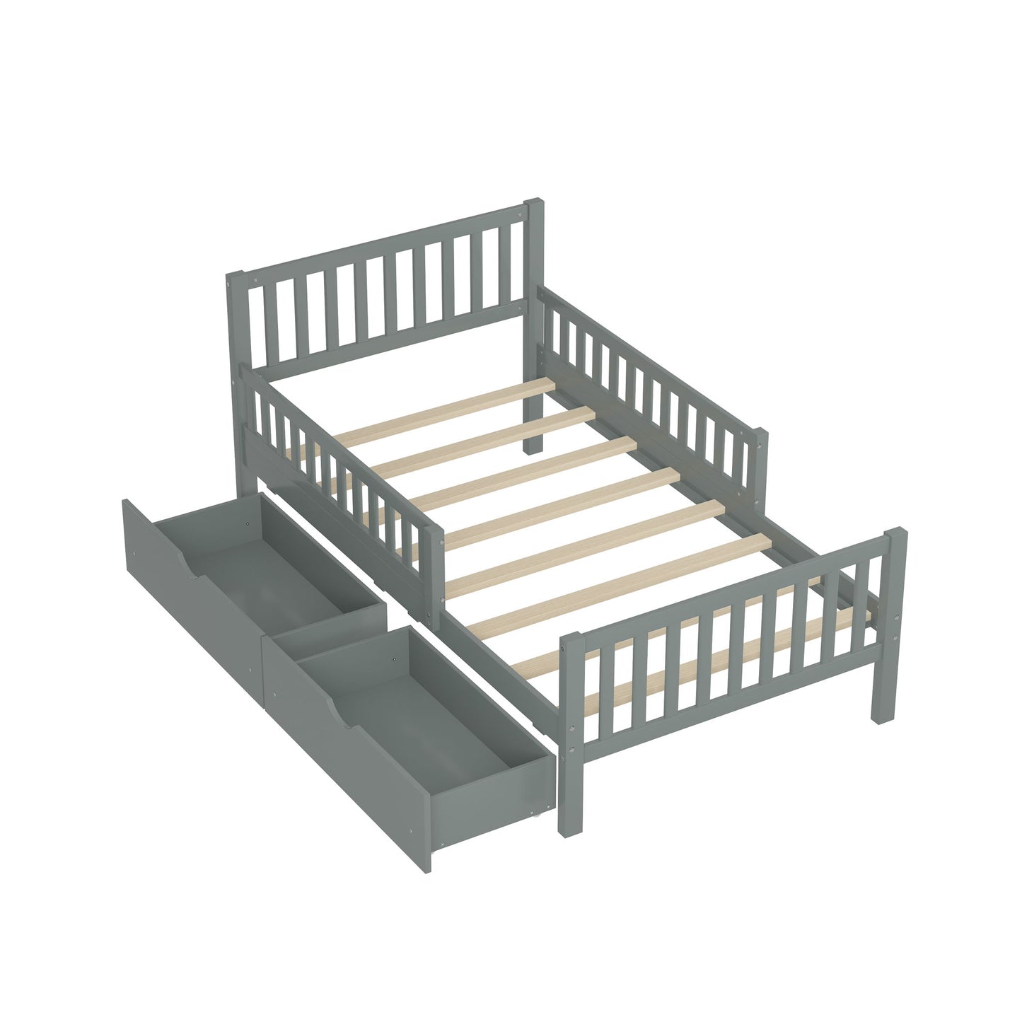 Platform Bed With Guardrails On Both Sides And 2 Storage Drawers - The Sleep Loft - Online Mattress Showroom NYC
