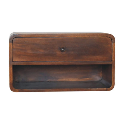 Curve Upper Slot Floating Nightstand - The Sleep Loft - Online Mattress Showroom NYC
