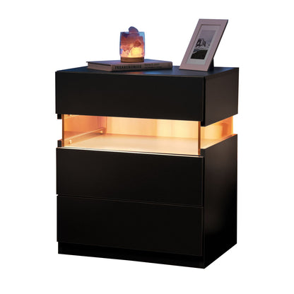 LED Nightstands, 3 Drawer For Bedroom - The Sleep Loft - Online Mattress Showroom NYC