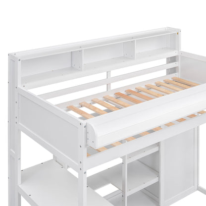 Loft Bed With Built In Desk, Storage Shelves, And Wardrobe - The Sleep Loft - Online Mattress Showroom NYC