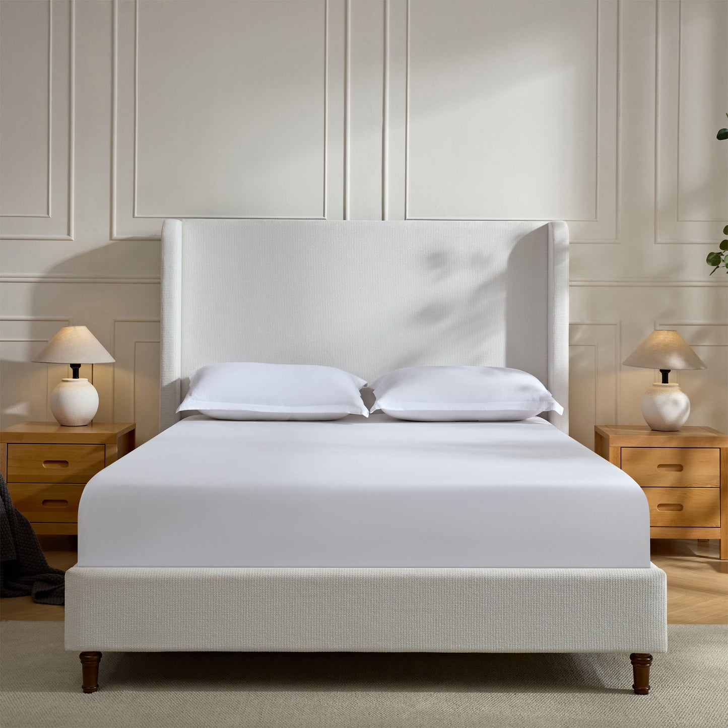 Harper - Tall Headboard Upholstered Bed / High Headboard / Elegant Simplicity / No Box Spring Needed - The Sleep Loft - Online Mattress Showroom NYC