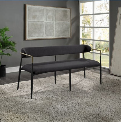 Jaramillo - Chenille Bench - Black - The Sleep Loft - Online Mattress Showroom NYC
