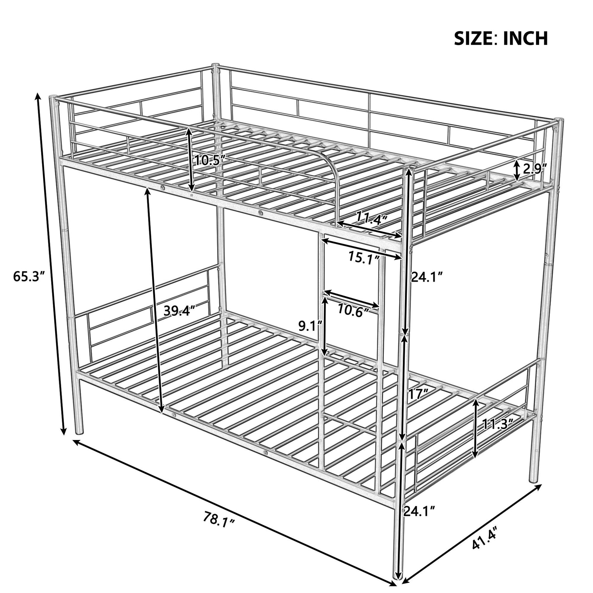Steel Construction Bunk Bed - The Sleep Loft - Online Mattress Showroom NYC