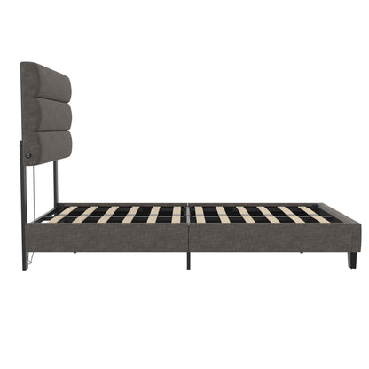 Paloma - Twin Bed With Dual USB Port - Linen - The Sleep Loft - Online Mattress Showroom NYC