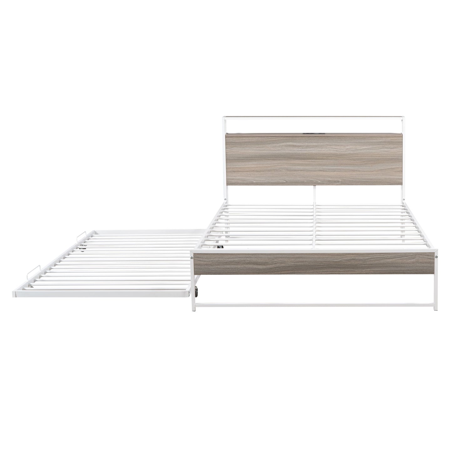 Platform Bed Frame With Trundle, USB Ports And Slat Support, No Box Spring Needed - The Sleep Loft - Online Mattress Showroom NYC