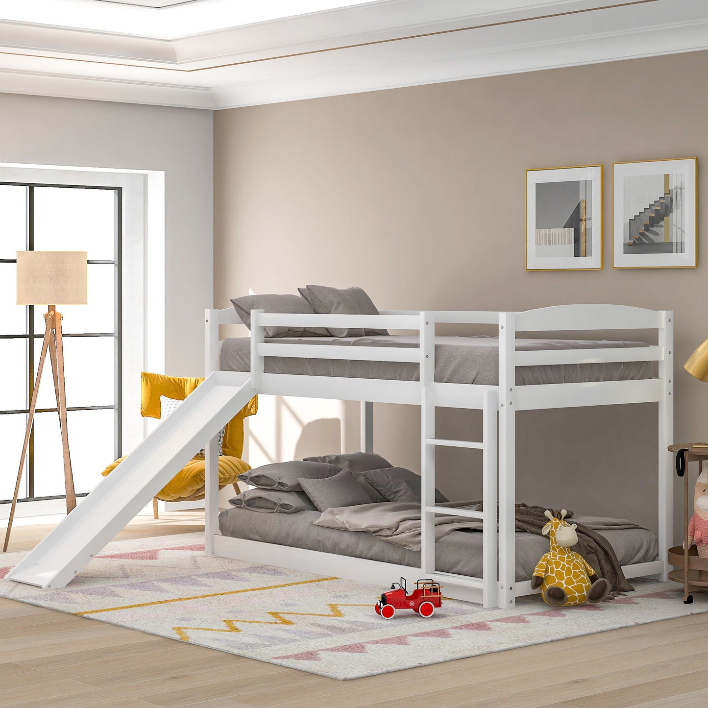 Durable Bunk Bed With Convertible Slide And Ladder - The Sleep Loft - Online Mattress Showroom NYC