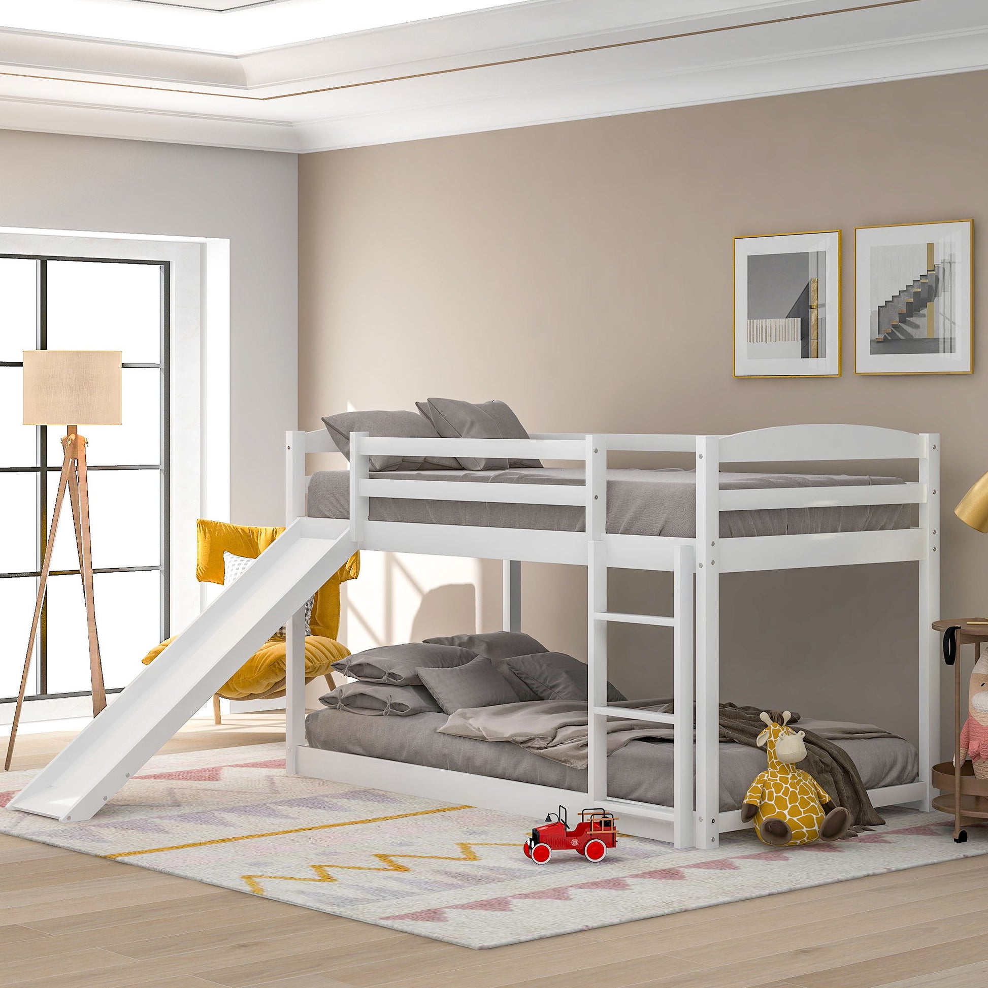 Durable Bunk Bed With Convertible Slide And Ladder - The Sleep Loft - Online Mattress Showroom NYC