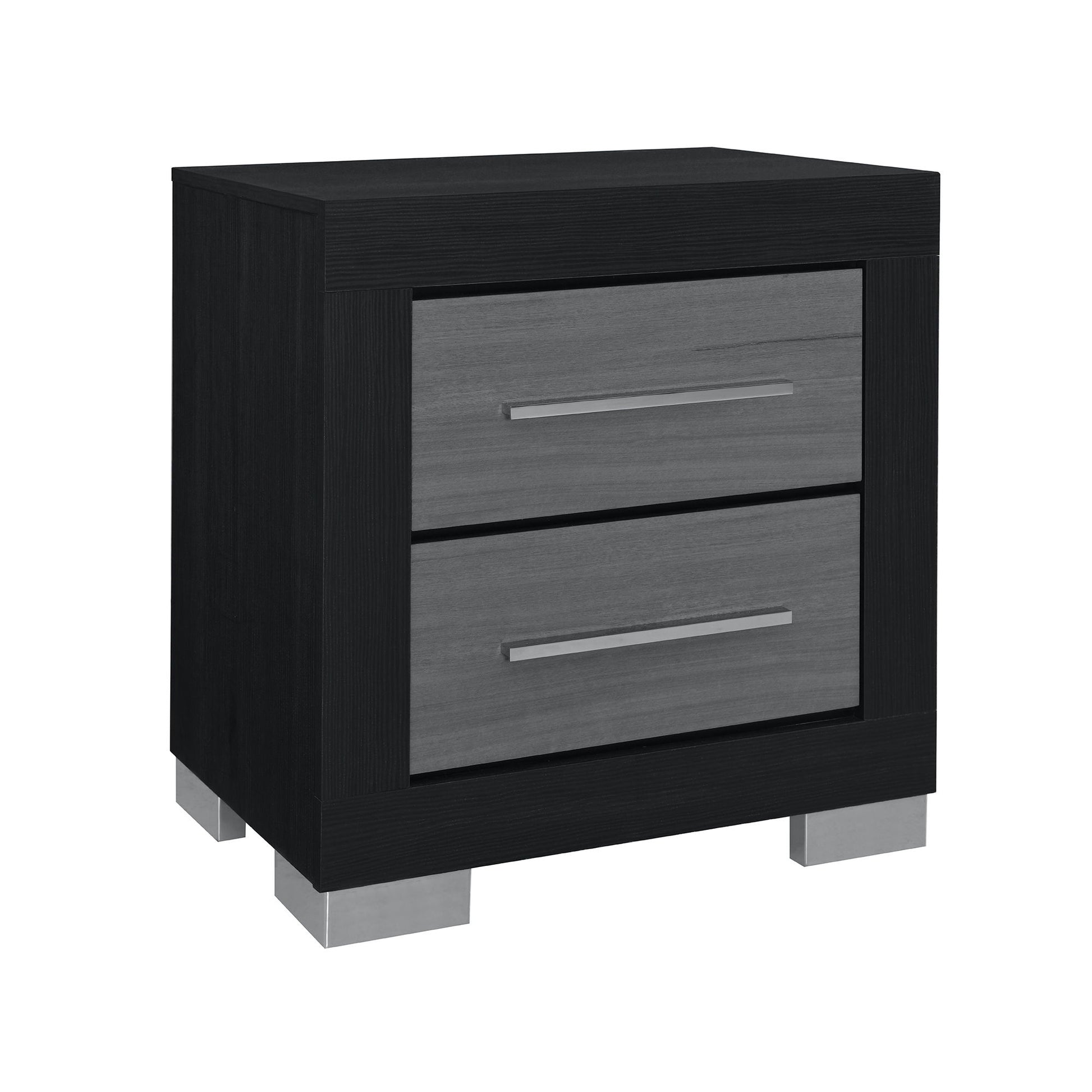 Elsa - 2 Toned Nightstand With Bar Handle And Spacious Drawers - The Sleep Loft - Online Mattress Showroom NYC