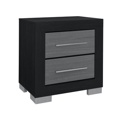 Elsa - 2 Toned Nightstand With Bar Handle And Spacious Drawers - The Sleep Loft - Online Mattress Showroom NYC