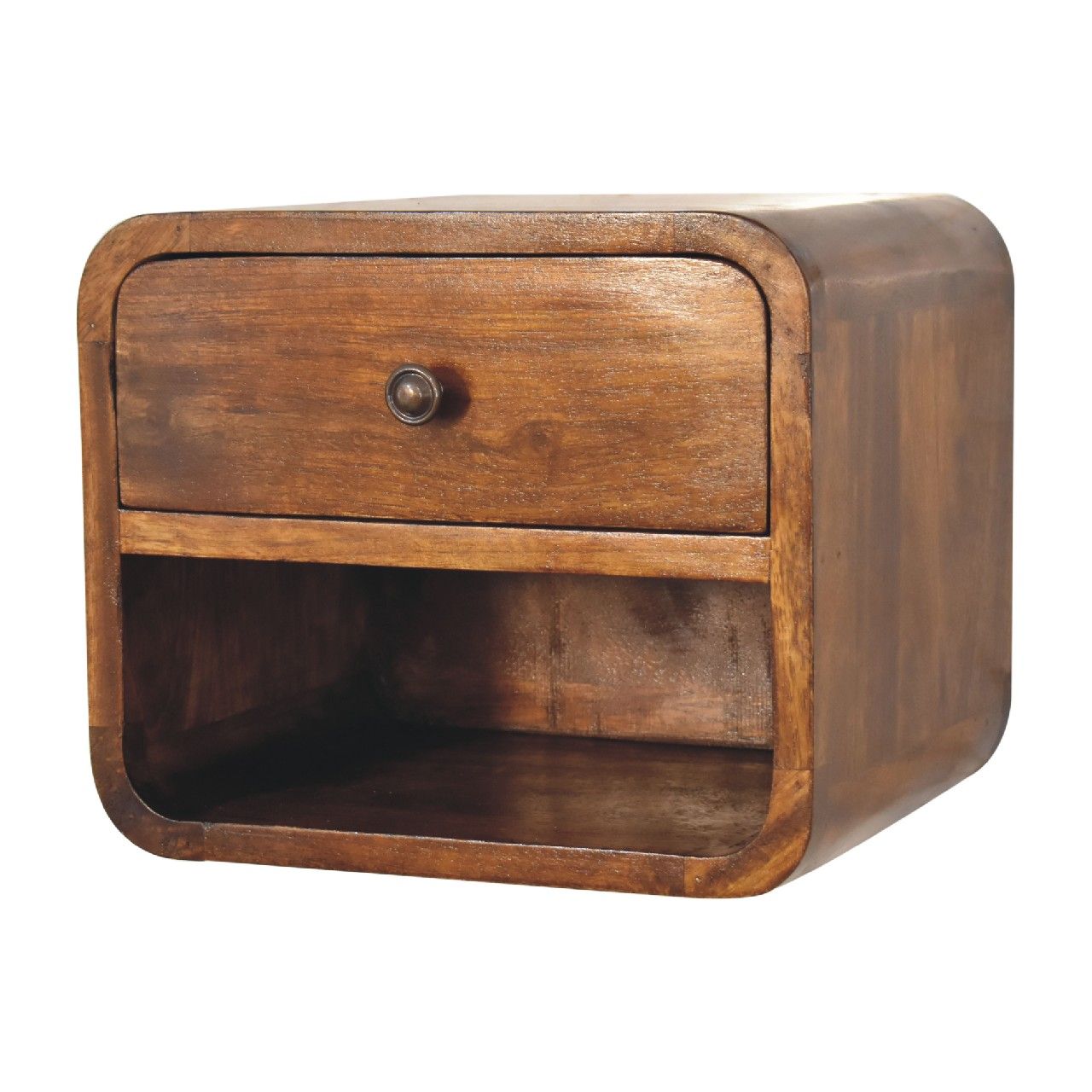 Curve Upper Slot Floating Nightstand - The Sleep Loft - Online Mattress Showroom NYC