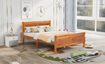 Platform Bed Frame Mattress Foundation Sleigh Bed With Headboard / Footboard / Wood Slat Suppor - The Sleep Loft - Online Mattress Showroom NYC
