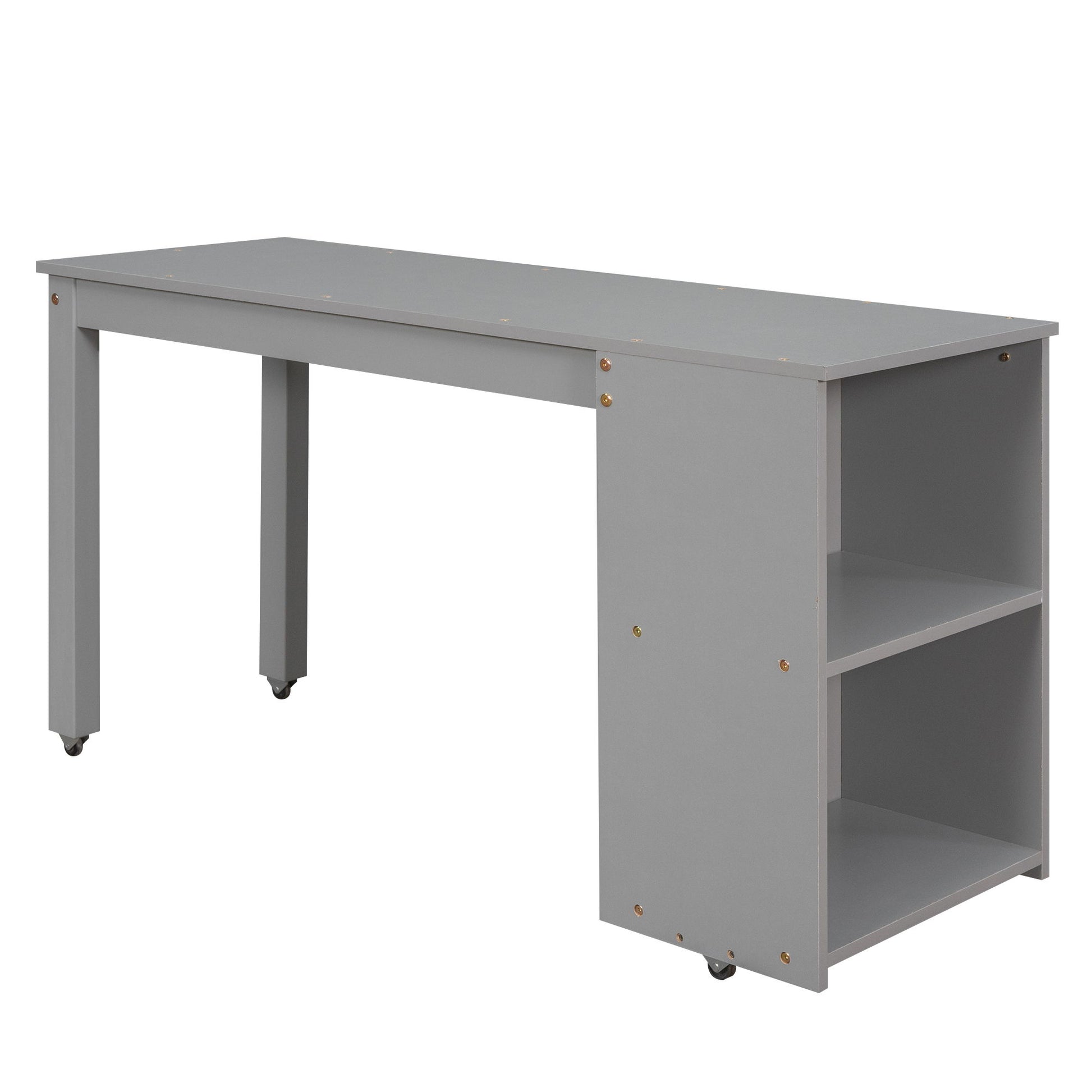 Loft Low Study Bed With Cabinet, Shelves And Rolling Portable Desk, Multiple Functions - The Sleep Loft - Online Mattress Showroom NYC