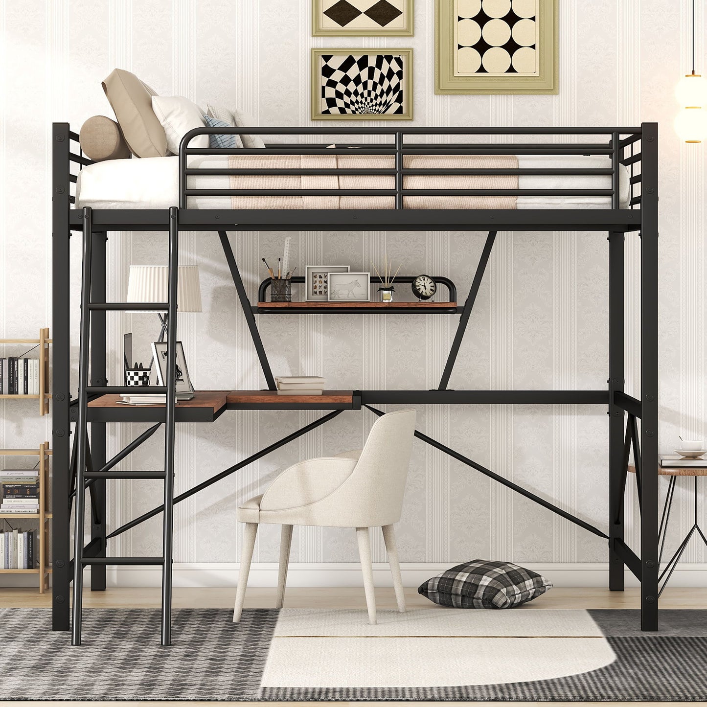 Loft Bed With Desk And Shelf, Modern Design - The Sleep Loft - Online Mattress Showroom NYC