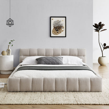 Modern Platform Bed Frame With Thick Fabric - The Sleep Loft - Online Mattress Showroom NYC