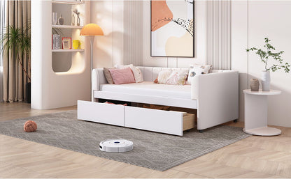 Upholstered Daybed With Ergonomic Design Backrest - The Sleep Loft - Online Mattress Showroom NYC