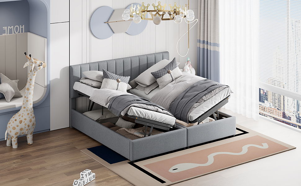 Upholstered Platform Bed With A Hydraulic Storage System - The Sleep Loft - Online Mattress Showroom NYC