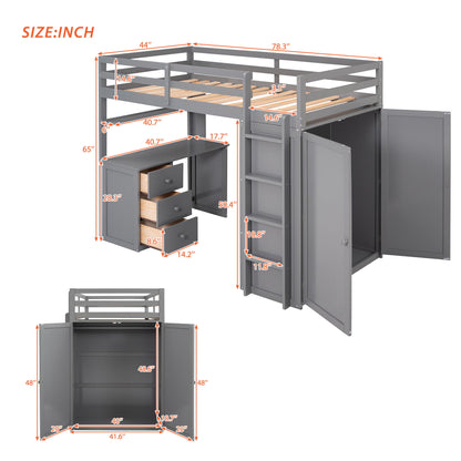 Loft Bed With Drawers, Desk, And Wardrobe - The Sleep Loft - Online Mattress Showroom NYC