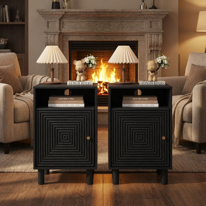 Nightstand With Charging Station & Storage