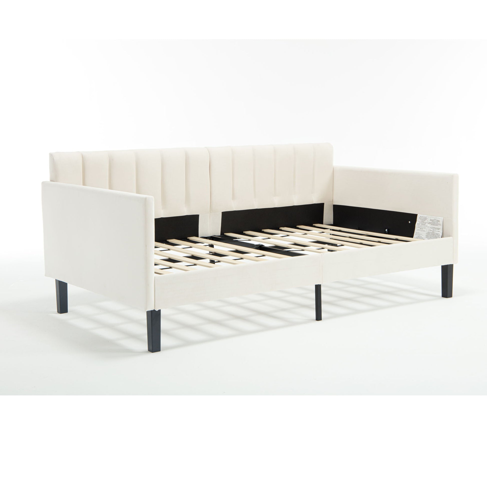 Elena - Boucle Upholstered Daybed, Ribbed Tufted Backrest - The Sleep Loft - Online Mattress Showroom NYC