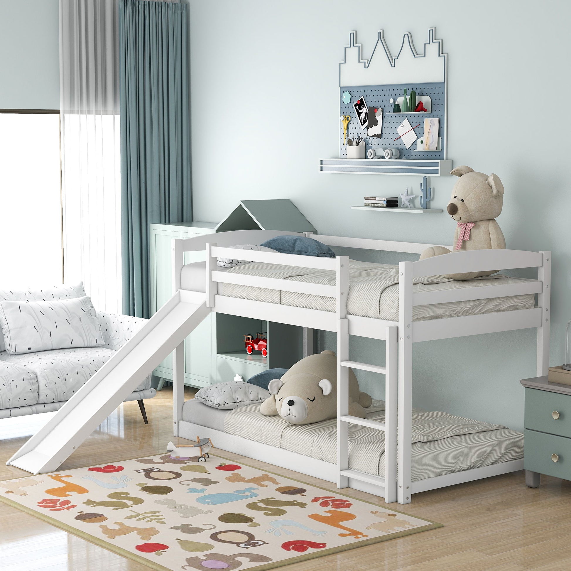 Durable Bunk Bed With Convertible Slide And Ladder - The Sleep Loft - Online Mattress Showroom NYC