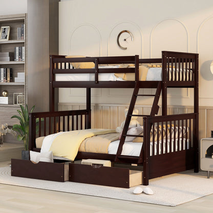 Bunk Bed With Ladders And 2 Storage Drawers - The Sleep Loft - Online Mattress Showroom NYC