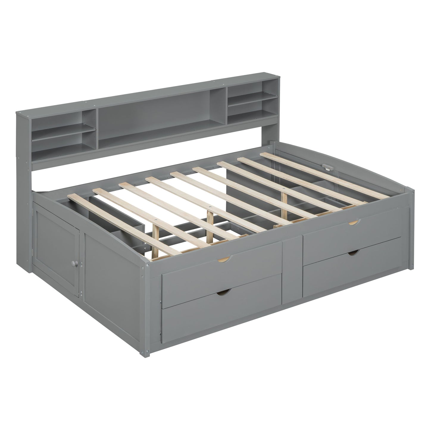 Daybed With 2 Bedside Cabinets, Upper Shelves And 4 Drawers - The Sleep Loft - Online Mattress Showroom NYC