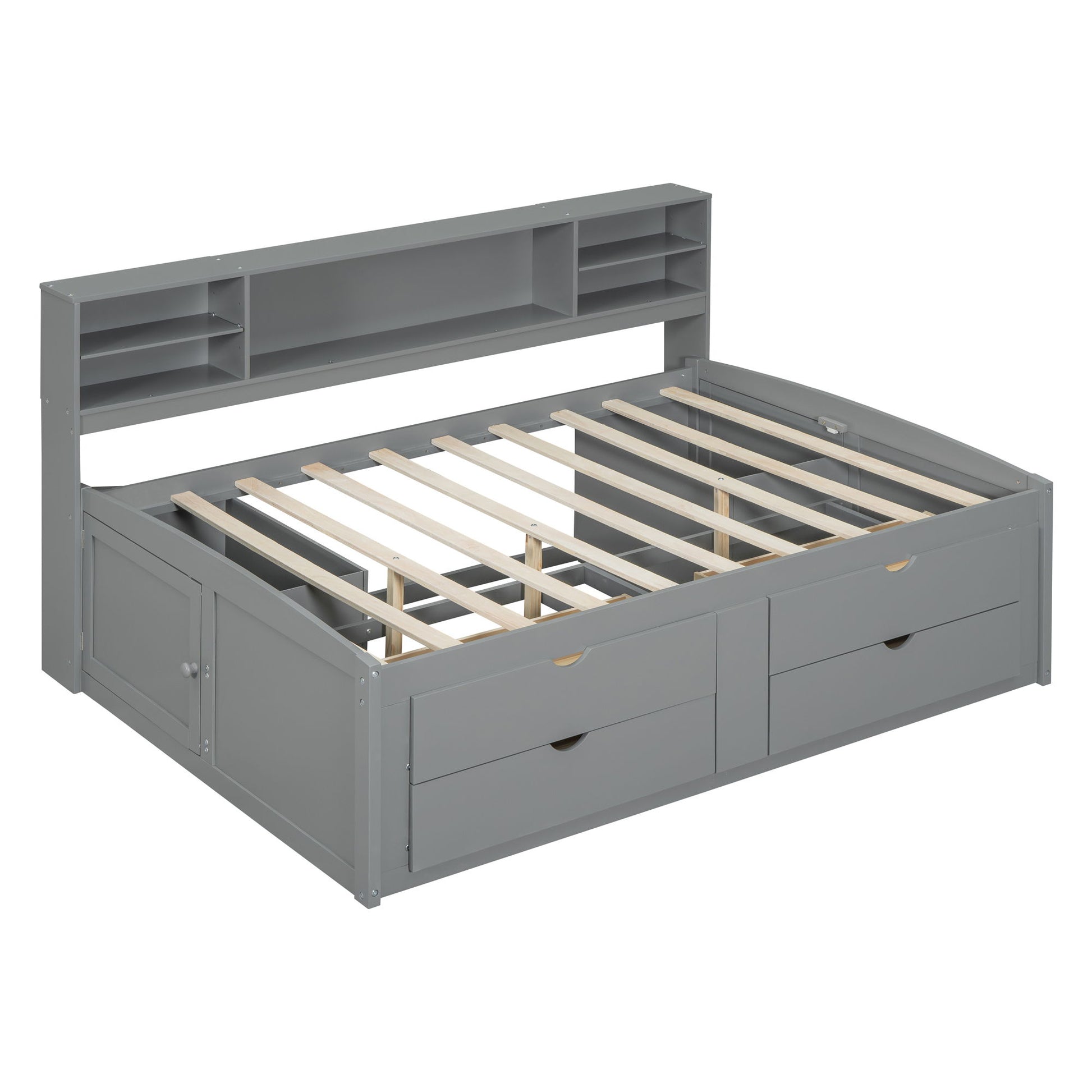 Daybed With 2 Bedside Cabinets, Upper Shelves And 4 Drawers - The Sleep Loft - Online Mattress Showroom NYC