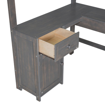 Loft Bed With U-Shaped Desk, Drawers, And Storage Shelves - The Sleep Loft - Online Mattress Showroom NYC