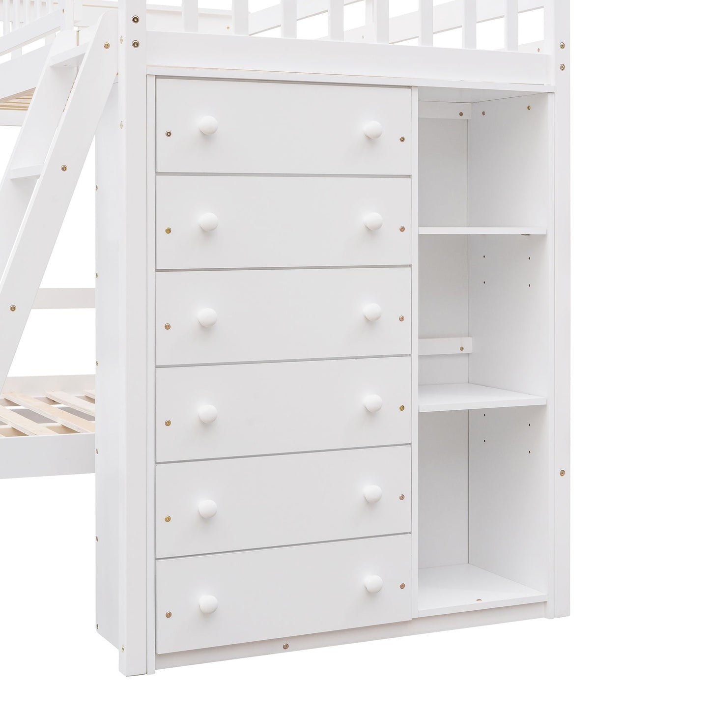 Bunk Bed With 6 Drawers And Flexible Shelves, Bottom Bed With Wheels - The Sleep Loft - Online Mattress Showroom NYC