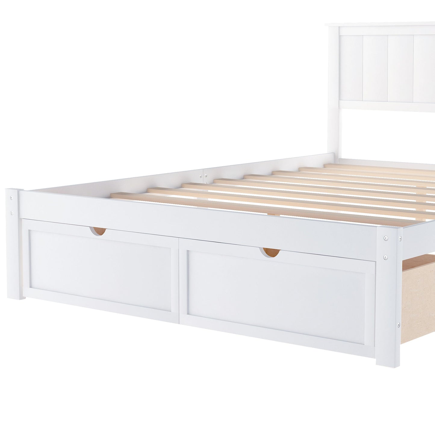 Full Size Platform Bed With Under Bed Drawers - White - The Sleep Loft - Online Mattress Showroom NYC