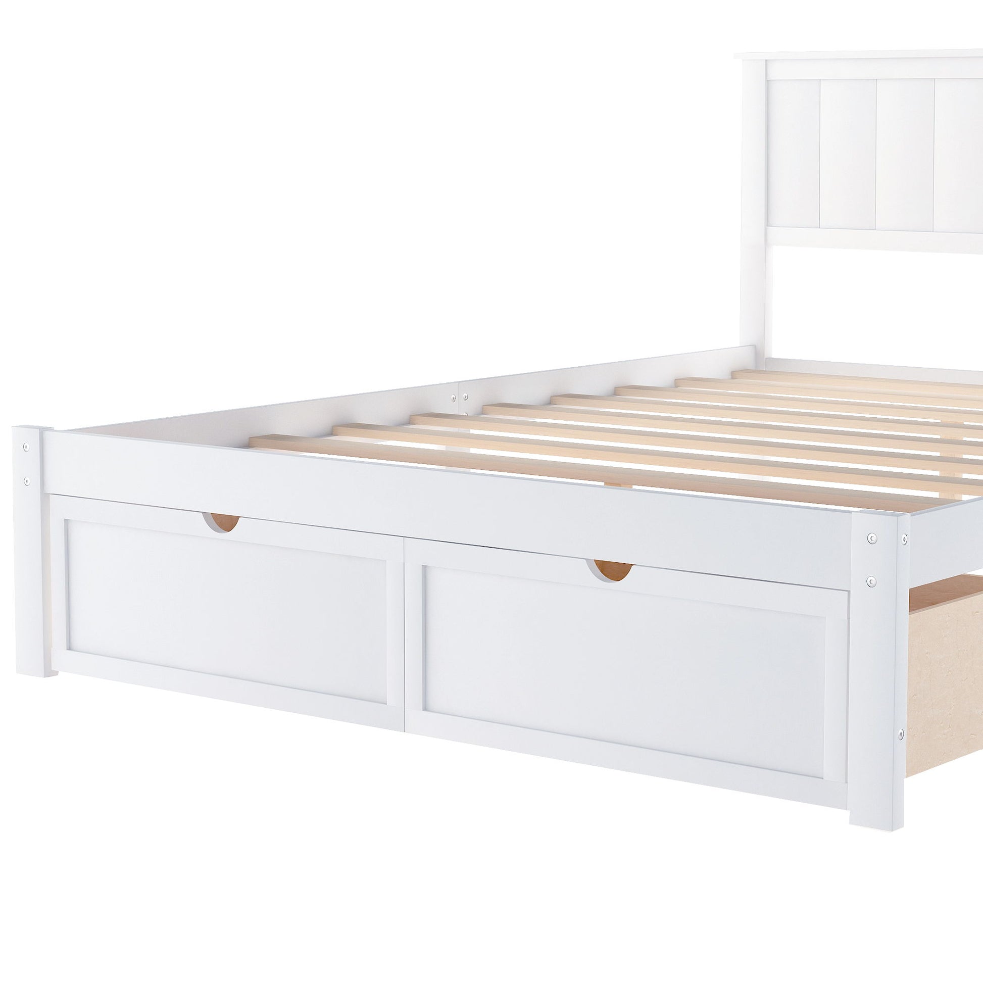 Full Size Platform Bed With Under Bed Drawers - White - The Sleep Loft - Online Mattress Showroom NYC