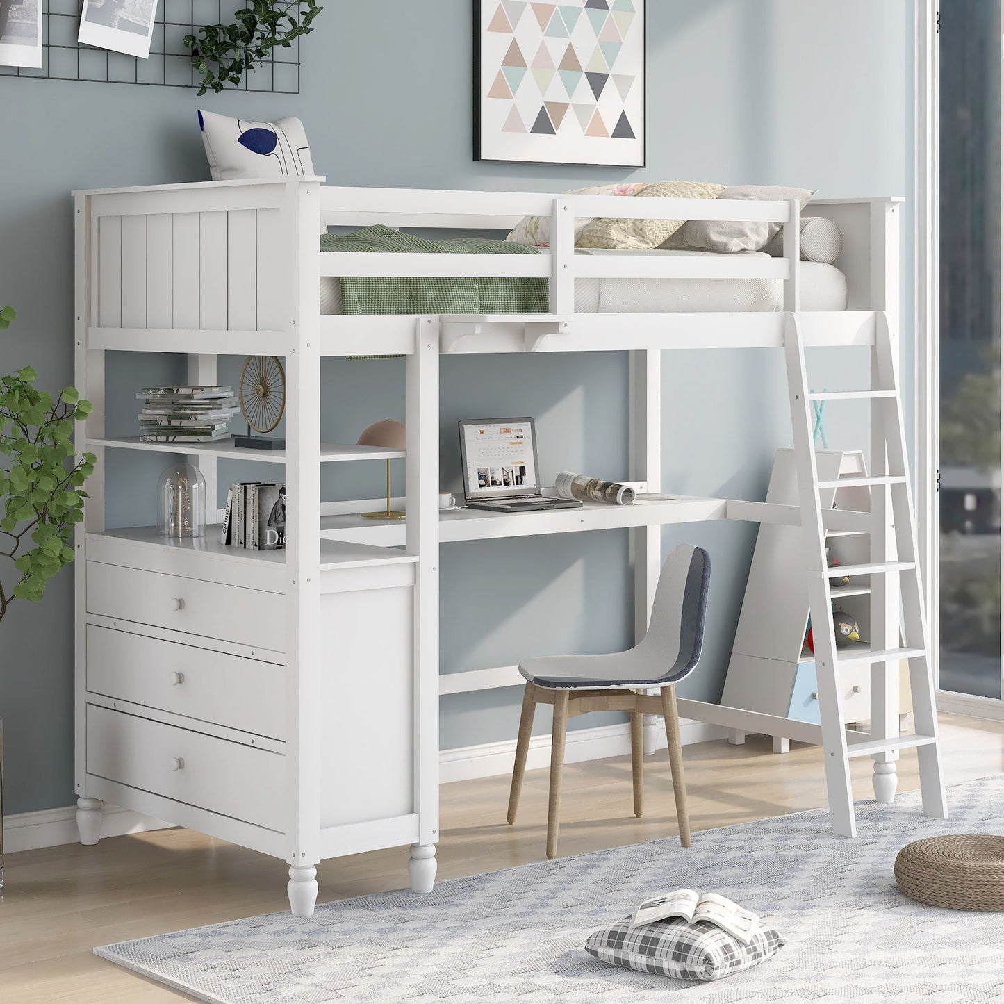 Loft Bed With Drawers With Desk And Shelves - The Sleep Loft - Online Mattress Showroom NYC
