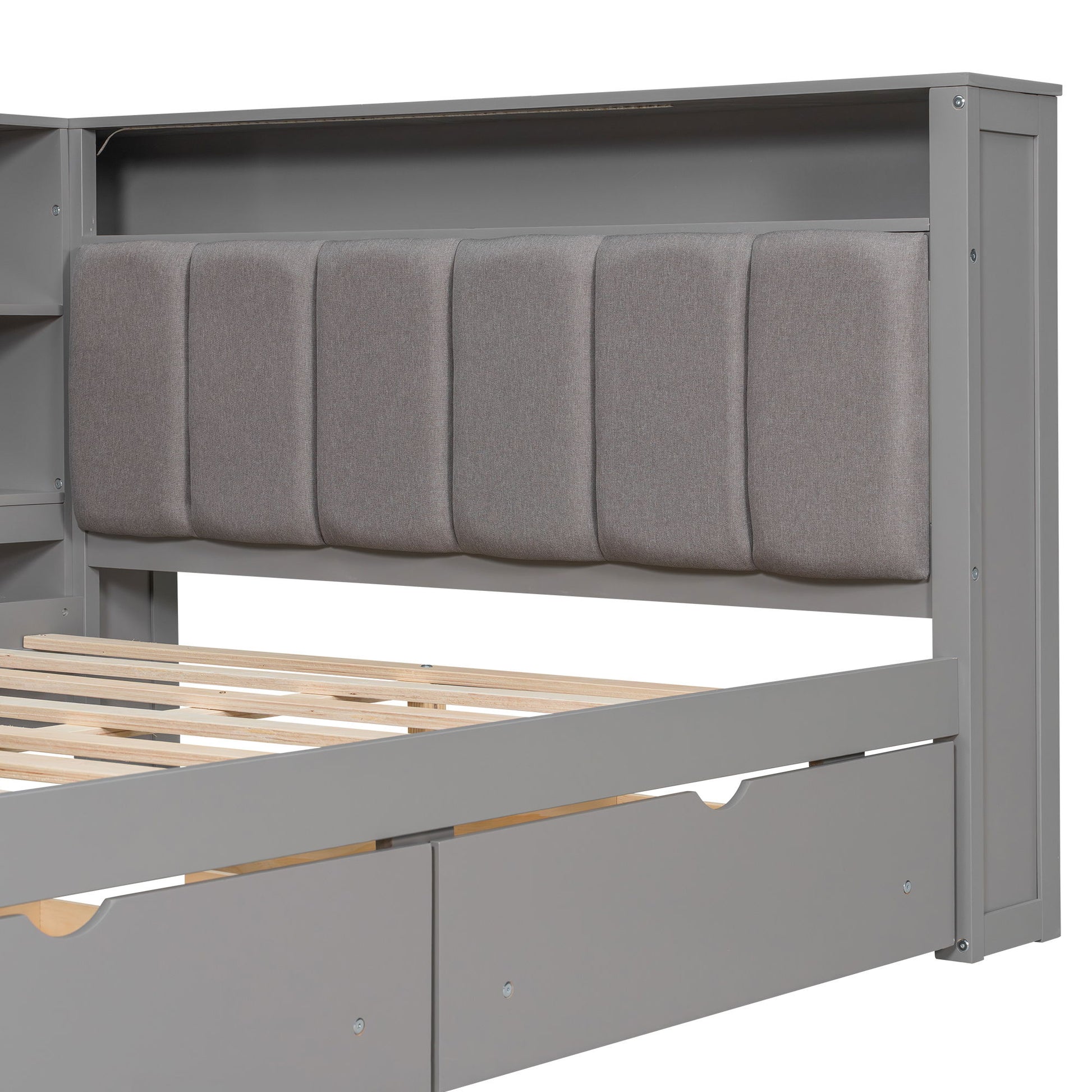 Platform Bed With Storage Shelves, Drawers, Charging Station, LED, Desk - The Sleep Loft - Online Mattress Showroom NYC
