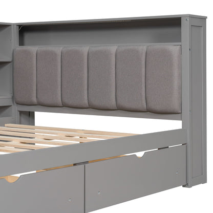 Platform Bed With Storage Shelves, Drawers, Charging Station, LED, Desk - The Sleep Loft - Online Mattress Showroom NYC
