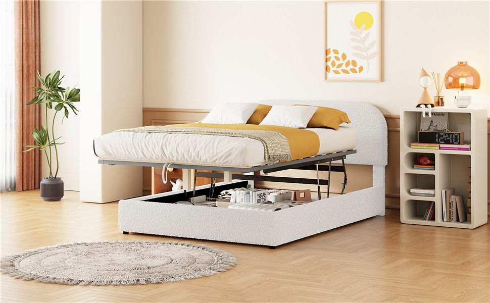 Upholstered Platform Bed With Hydraulic Storage System - The Sleep Loft - Online Mattress Showroom NYC