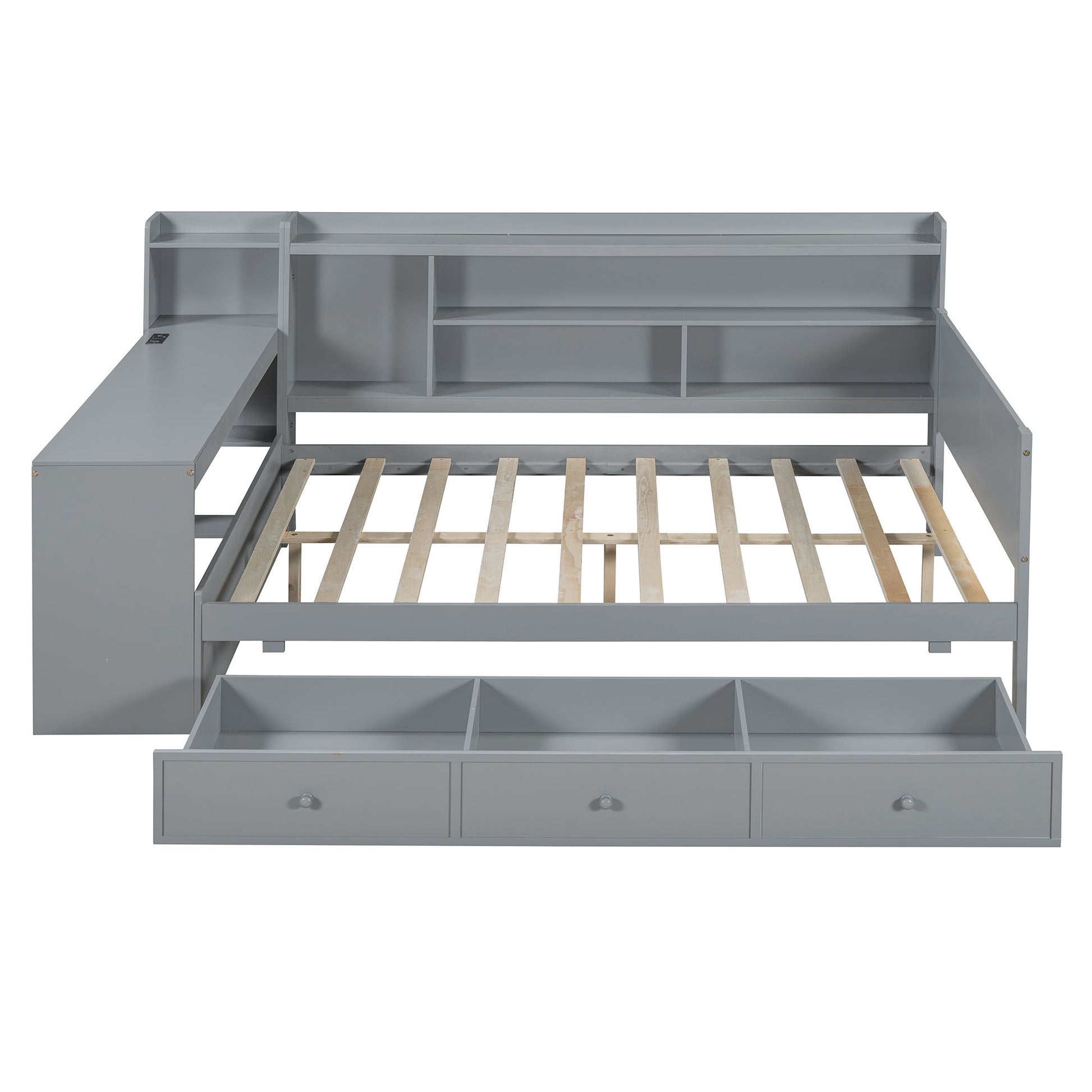 Daybed With 3 Drawers USB Ports And Desk - The Sleep Loft - Online Mattress Showroom NYC