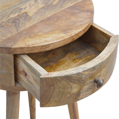 Nordic Chestnut Circular Nightstand - The Sleep Loft - Online Mattress Showroom NYC