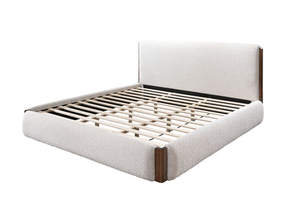 Sandro - Eastern King Bed Boucle - Walnut / White - The Sleep Loft - Online Mattress Showroom NYC