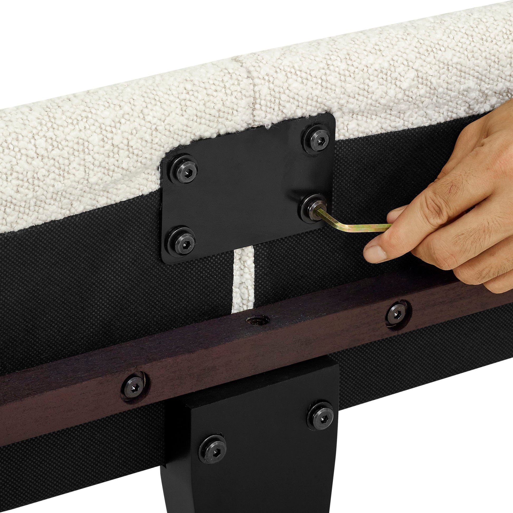 Boucle Upholstered Platform Bed - The Sleep Loft - Online Mattress Showroom NYC