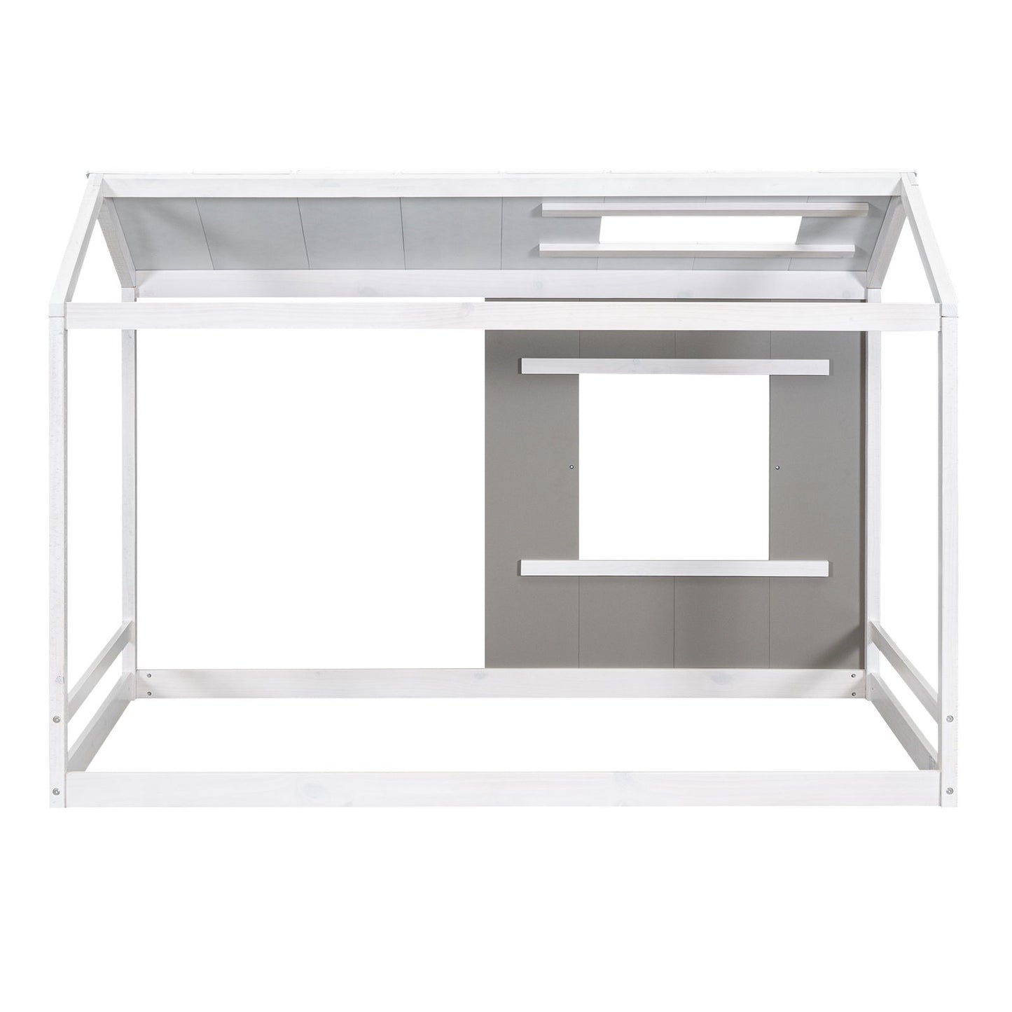 Twin Size House Platform Bed With Roof And Window - Natural / White - The Sleep Loft - Online Mattress Showroom NYC