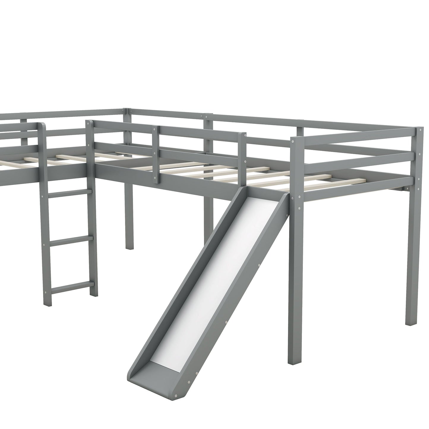 L Shaped Loft Bed With Ladder And Slide - The Sleep Loft - Online Mattress Showroom NYC