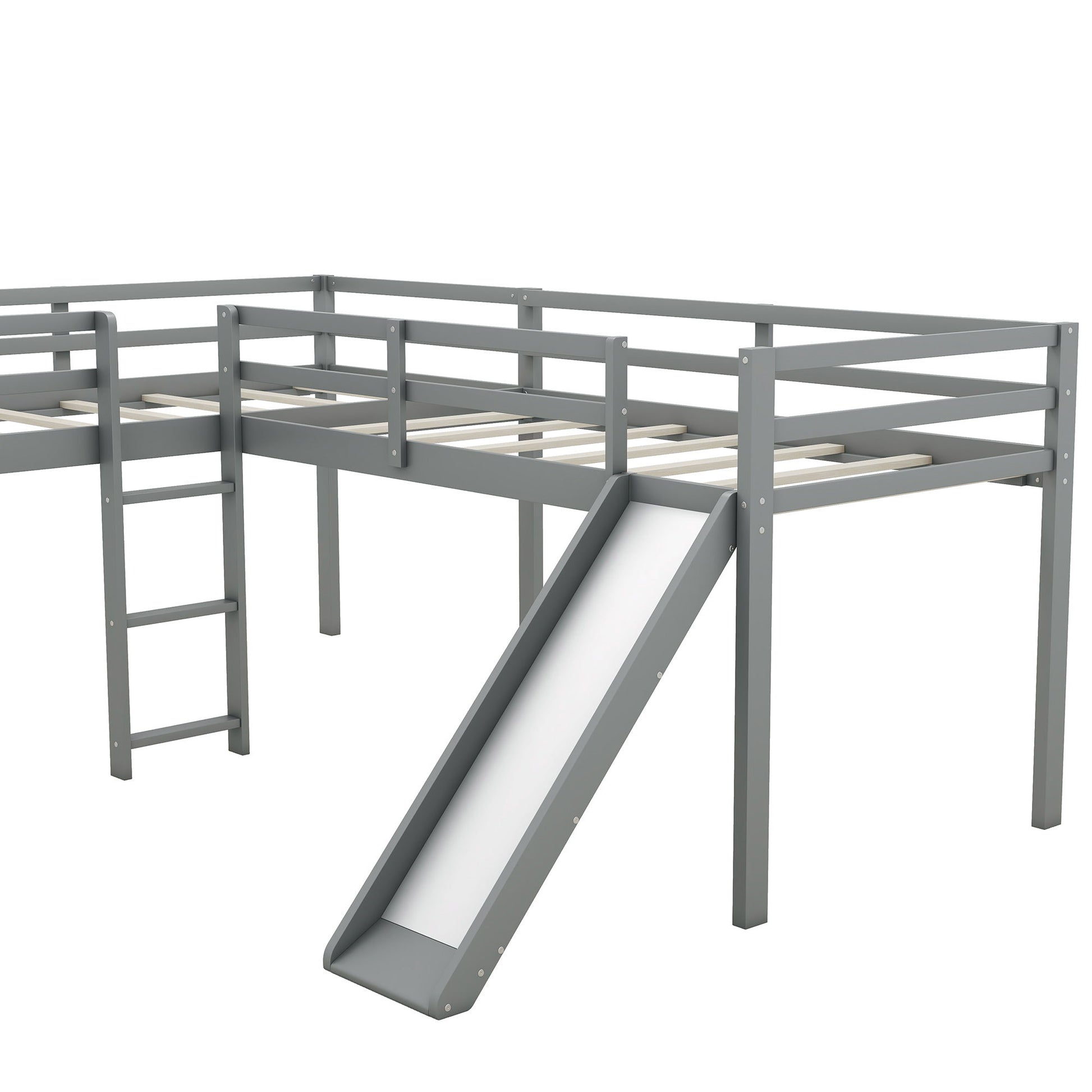 L Shaped Loft Bed With Ladder And Slide - The Sleep Loft - Online Mattress Showroom NYC
