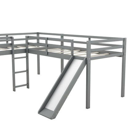 L Shaped Loft Bed With Ladder And Slide - The Sleep Loft - Online Mattress Showroom NYC