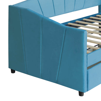 Upholstered Daybed With Two Drawers And Wood Slat - The Sleep Loft - Online Mattress Showroom NYC