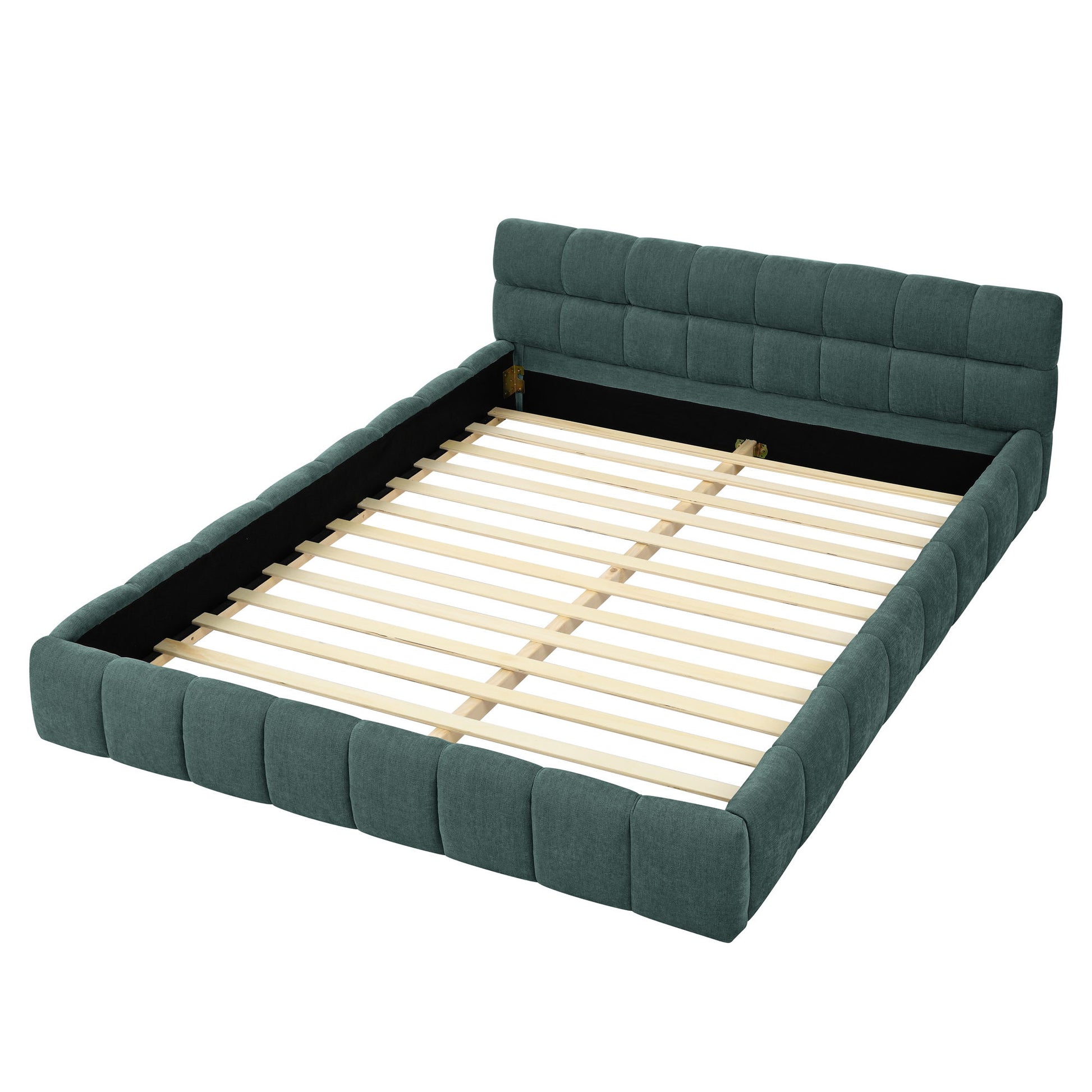Modern Platform Bed Frame With Thick Fabric - The Sleep Loft - Online Mattress Showroom NYC