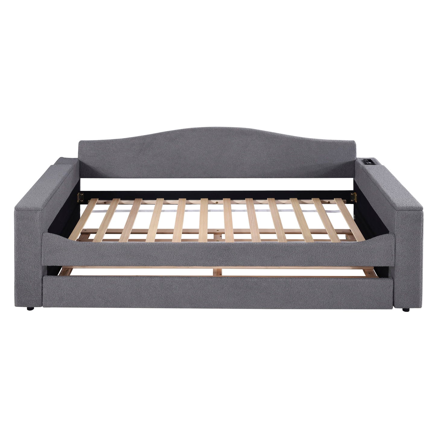 Upholstered Daybed With Storage Armrests, Trundle And Latest Integrated tooth Audio System - The Sleep Loft - Online Mattress Showroom NYC