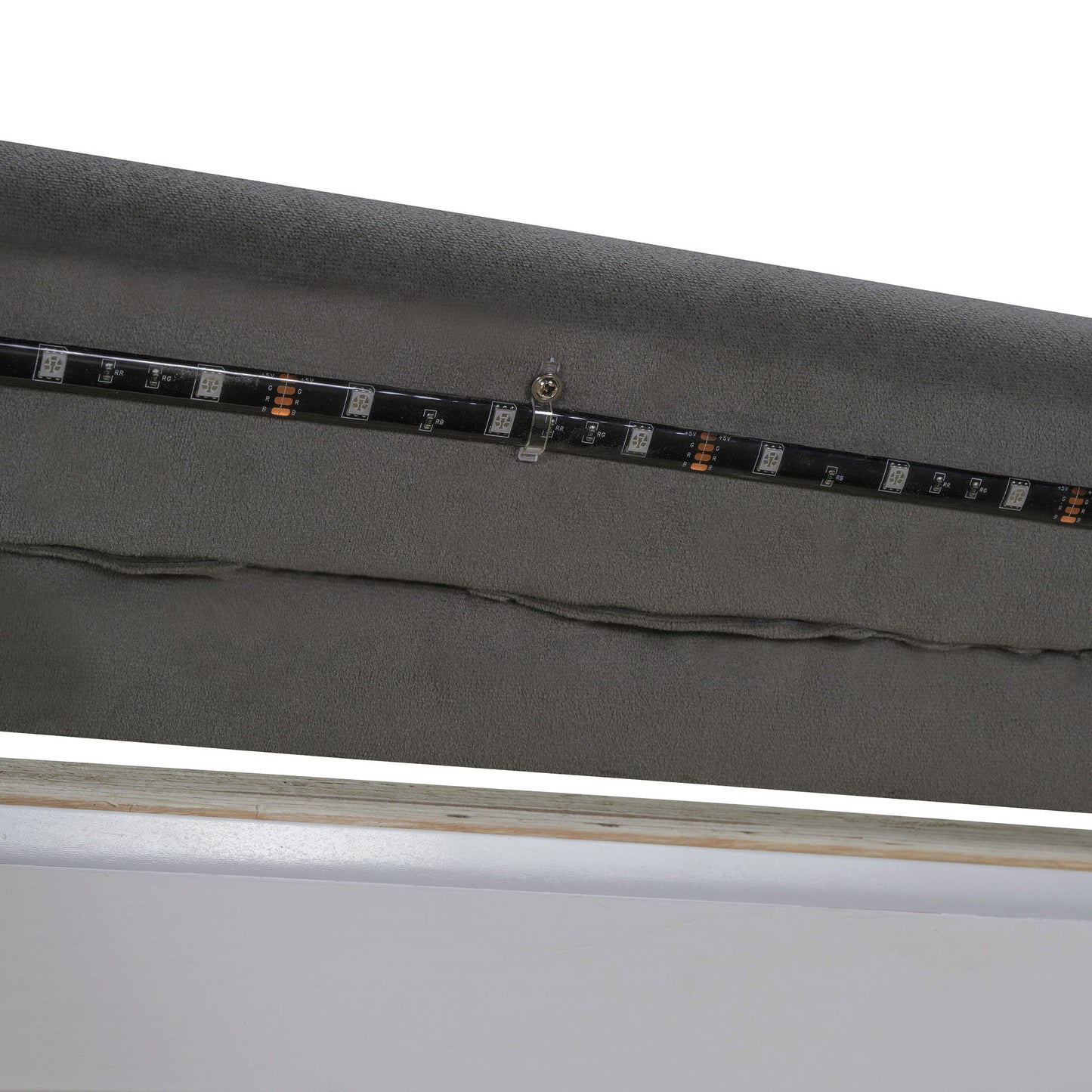 Upholstered Floating Hydrualic Platform Bed With LED Light And USB Port - The Sleep Loft - Online Mattress Showroom NYC